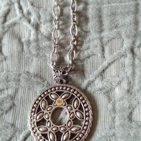John Hardy 18k Gold and Silver Medallion Necklace - Picture 2 of 7